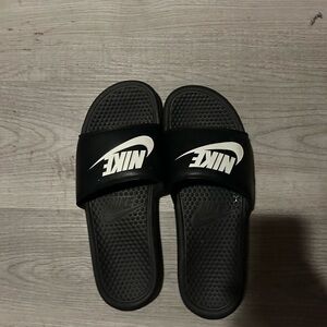 Black Nike slides size 12